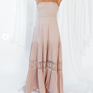 Fortunate one Agatha Maxi Dress Mocha NWT L